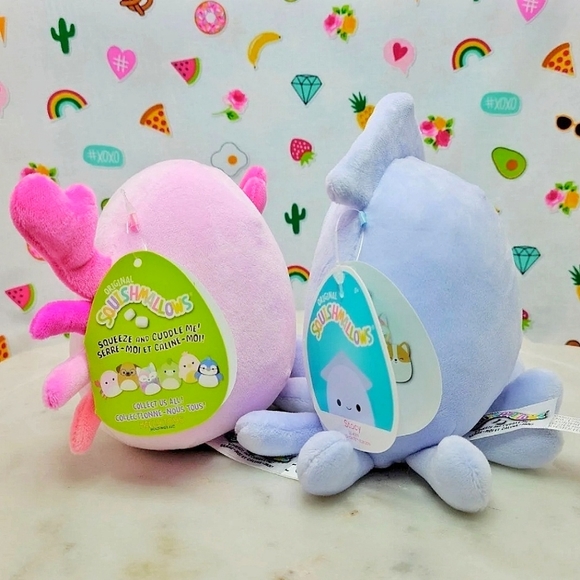 Squishmallow Stacy Squid & Cailey Crab 5" Rare HTF Canada Import Plush Set NWT - Picture 6 of 11